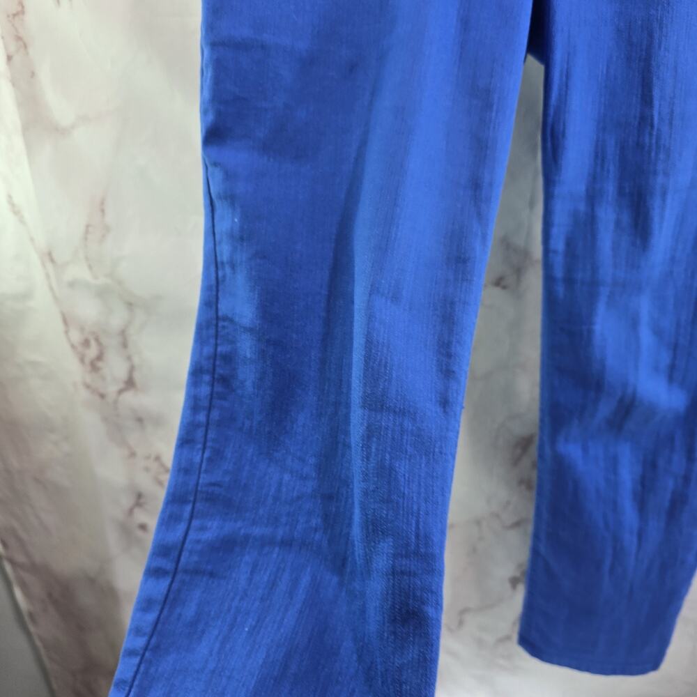 Chicos Pants Women 10 1.5 Cobalt So Slimming Colored Denim Gem Jewel Bling Glam - Picture 10 of 12
